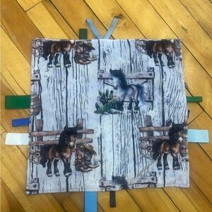 Horse Print Sensory Baby Blanket